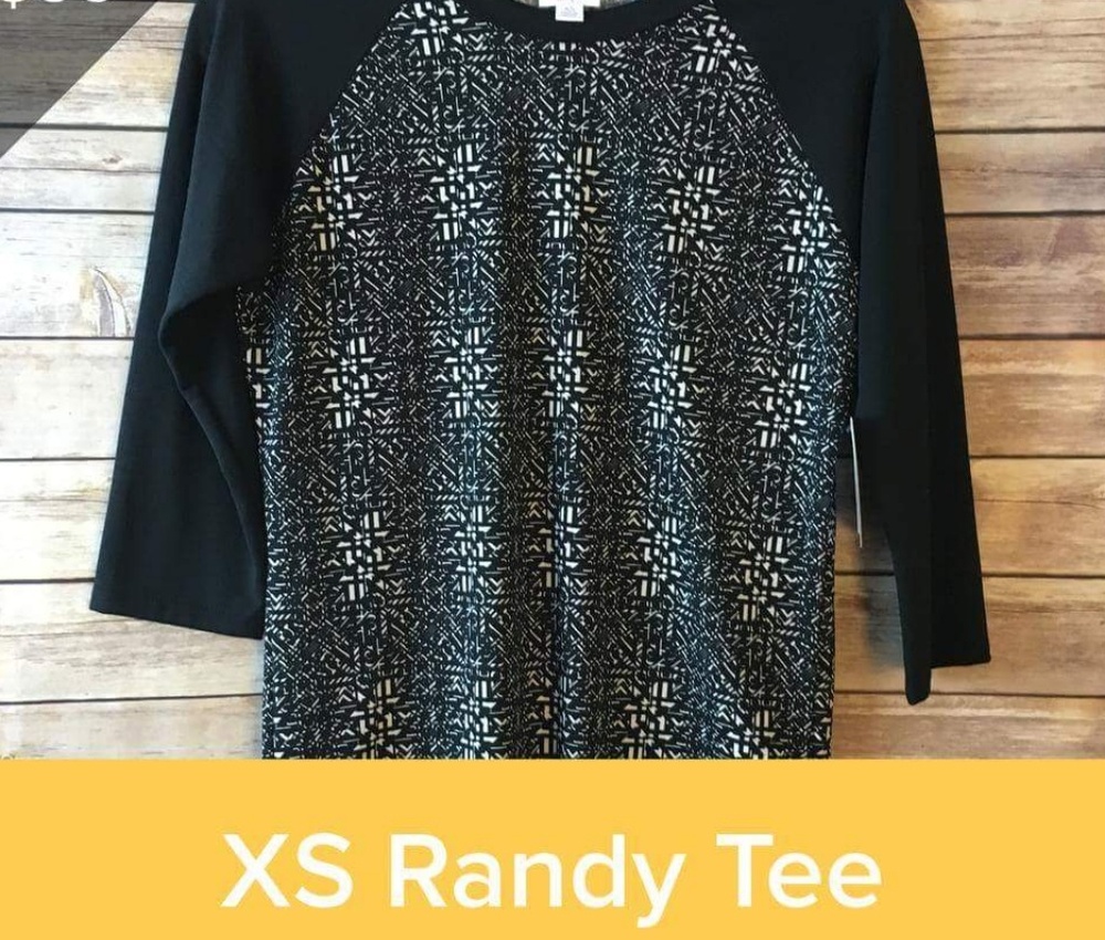 New Lularoe Black white Randy top Xs
